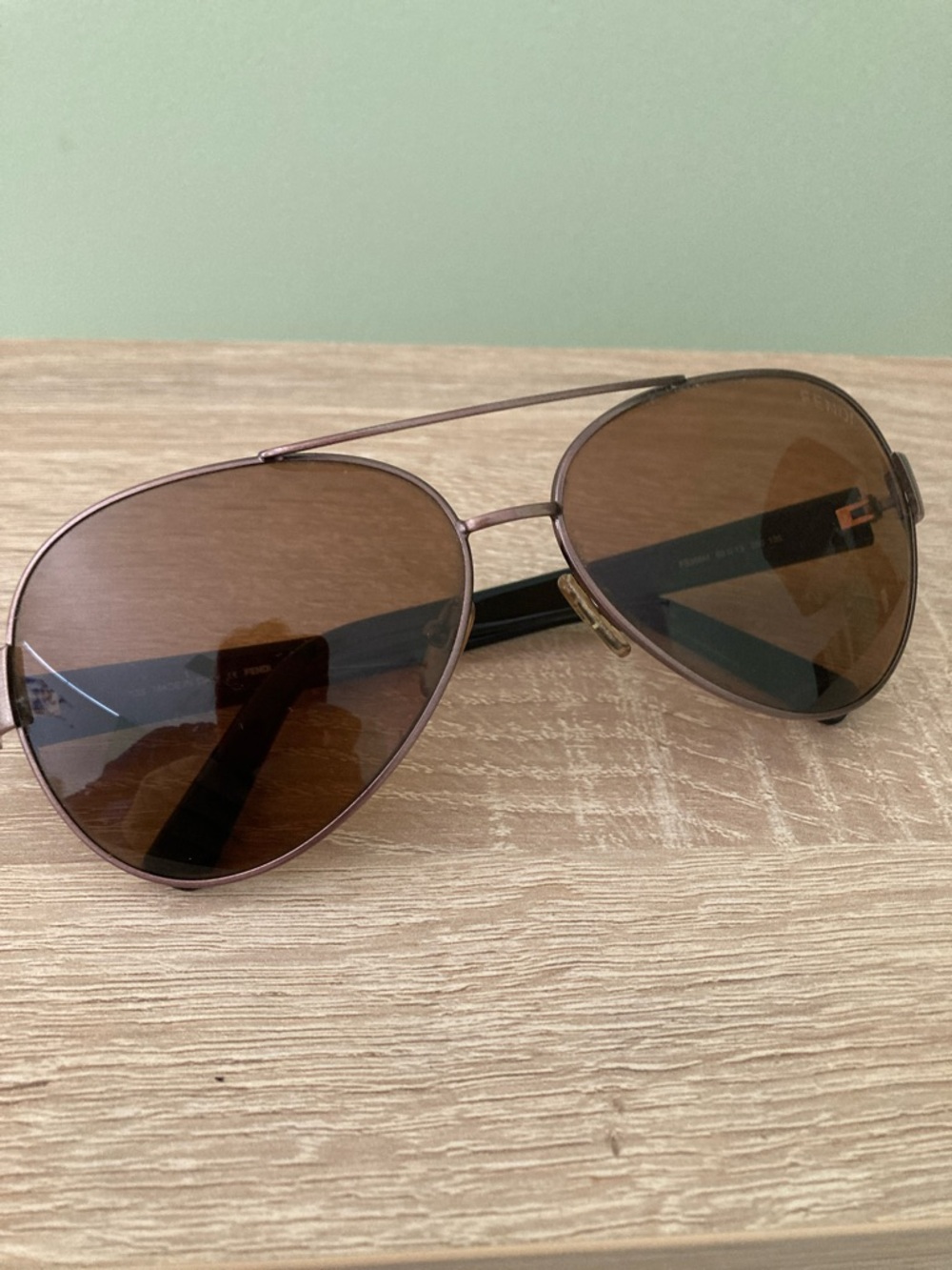 Fendi Brown Lens Aviator Sunglasses